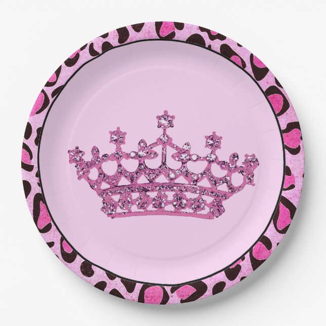 Assiettes En Carton Plaques de fête Tiara rose (Devant)