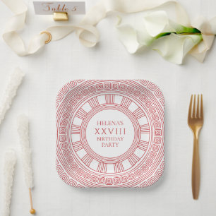 Assiettes En Carton Plaques de la déesse grecque rose