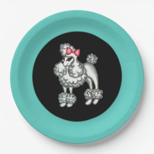 Assiettes En Carton Plaques de la fête de caniche