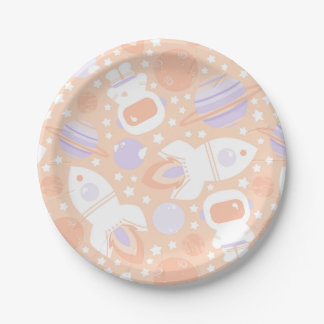 Assiettes En Carton Plaques de la Fille de l'espace