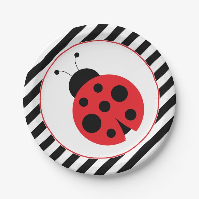 Assiettes En Carton Plaques de la partie Ladybug triées (Devant)