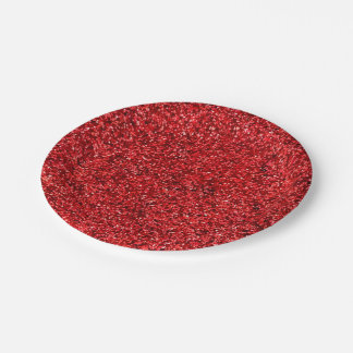 Assiettes En Carton Plaques de la Parties scintillant rouge