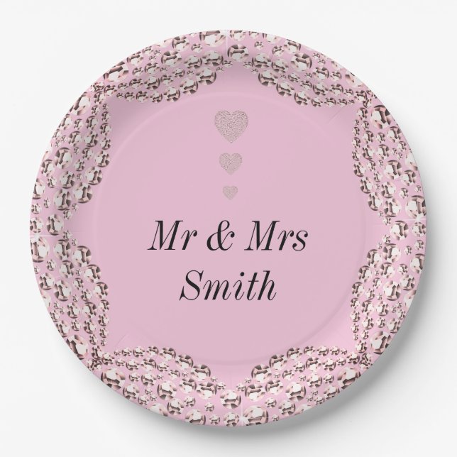 Assiettes En Carton Plaques de mariage personnalisées inhabituelles (Devant)