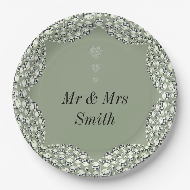 Assiettes En Carton Plaques de mariage personnalisées inhabituelles (Devant)