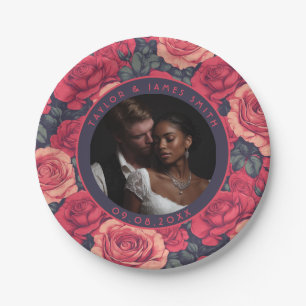 Assiettes En Carton Plaques de Mariage Rose Uniques Pour Bachelor Part