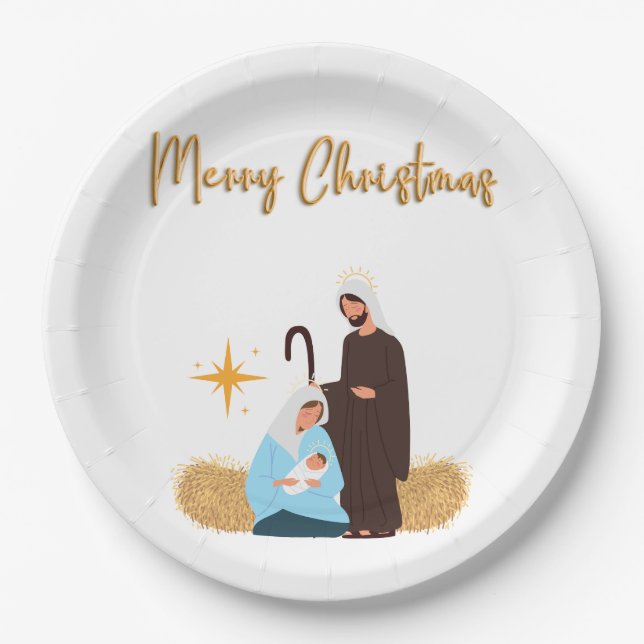 Assiettes En Carton Plaques de Noël (Devant)