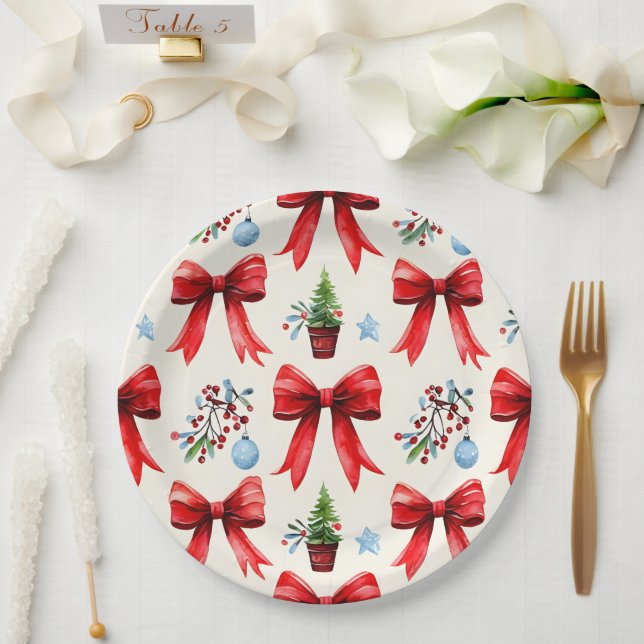 Assiettes En Carton Plaques de Noël Coquette (Mariage)