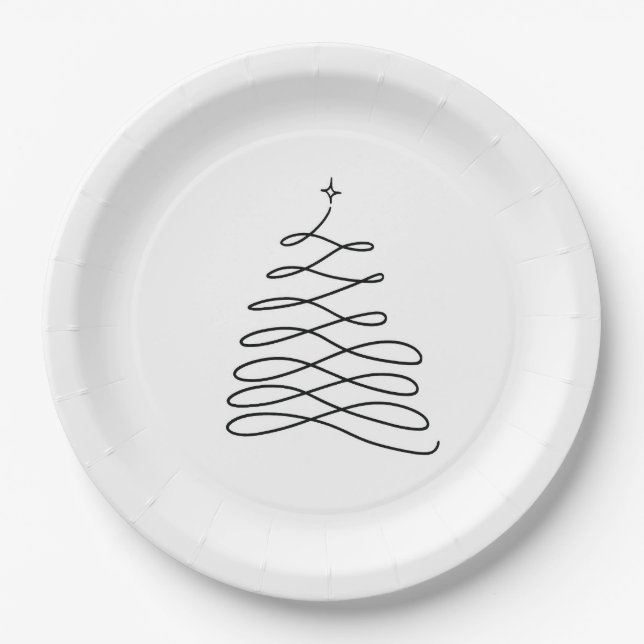 Assiettes En Carton Plaques de Noël des arbres (Devant)
