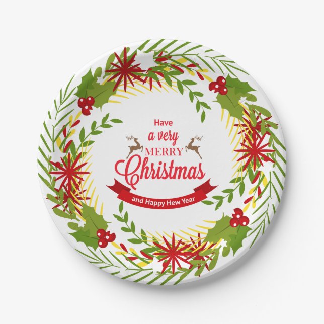 Assiettes En Carton Plaques de Noël très jolies (Devant)