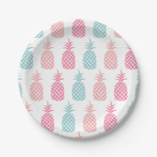 Assiettes En Carton Plaques de papier à ananas tropicales modernes