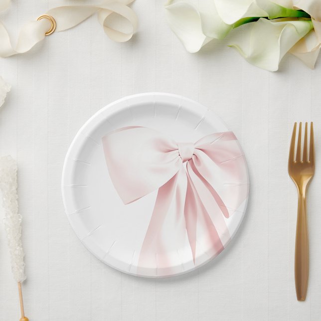 Assiettes En Carton Plaques de papier à Baby shower rose pâle (Créateur téléchargé)