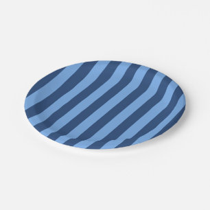Assiettes En Carton Plaques de papier à bandes bleues