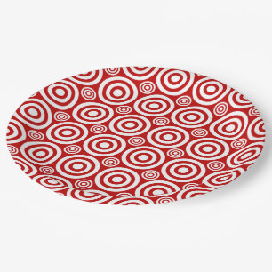 Assiettes En Carton Plaques de papier à bulles-rouge-blanc