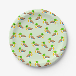 Assiettes En Carton Plaques de papier à canards verts
