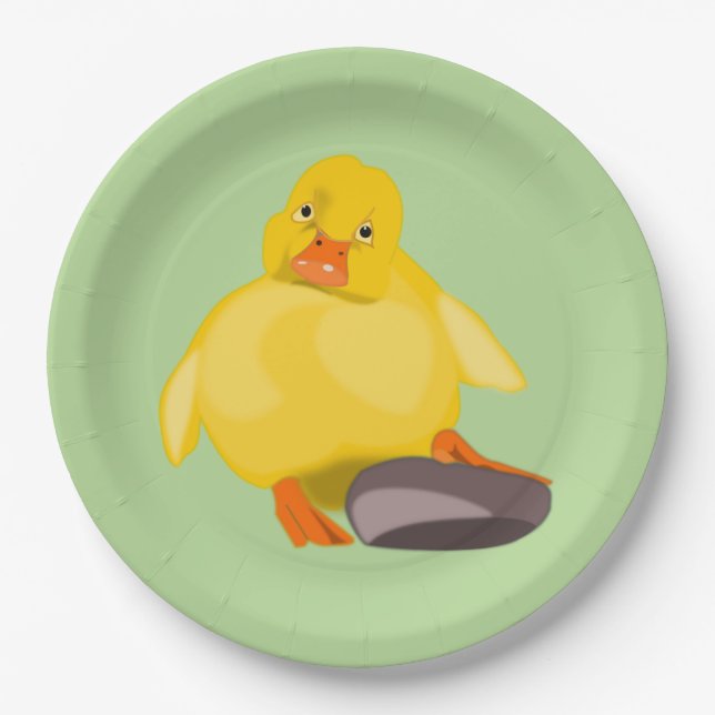 Assiettes En Carton Plaques de papier à canettes jaunes - Votre couleu (Devant)