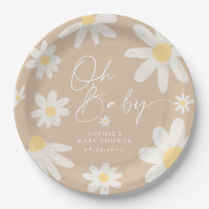 Assiettes En Carton Plaques de papier à fleurs Boho Daisy