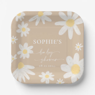Assiettes En Carton Plaques de papier à fleurs Boho Daisy