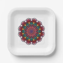 Plaques de papier à fleurs Mandala