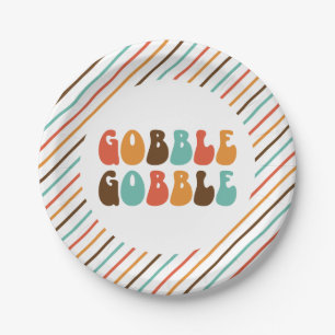 Assiettes En Carton Plaques de papier à galets rétro Thanksgiving