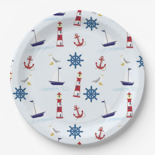 Assiettes En Carton Plaques de papier à thème nautique