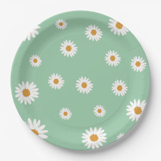 Assiettes En Carton Plaques de papier à thème simple marguerite