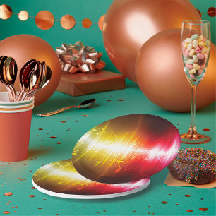 Assiettes En Carton Plaques de papier Abstraites Sound Wave