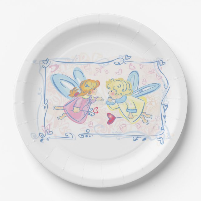 ASSIETTES EN CARTON PLAQUES DE PAPIER ANGELS (Devant)