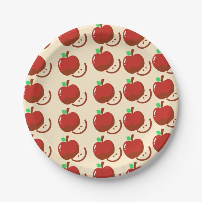 Assiettes En Carton Plaques de papier Apple  (Devant)