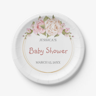 Assiettes En Carton Plaques de papier Baby shower aquarelle