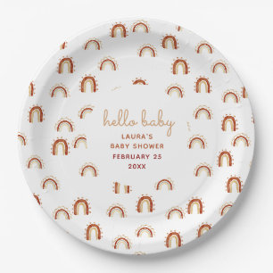 Assiettes En Carton Plaques de papier Baby shower arc-en-ciel de Boho 