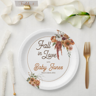 Assiettes En Carton Plaques de papier Baby shower Boho Automne