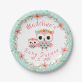 Assiettes En Carton Plaques de papier Baby shower Boho Owl
