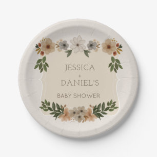 Assiettes En Carton Plaques de papier Baby shower bois modernes