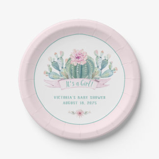 Assiettes En Carton Plaques de papier Baby shower Cactus