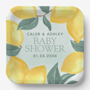 Assiettes En Carton Plaques de papier Baby shower citron vert