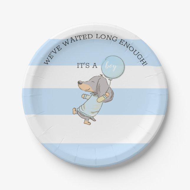 Assiettes En Carton Plaques de papier Baby shower Dachshund (Devant)