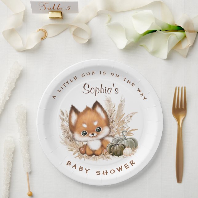 Assiettes En Carton Plaques de papier Baby shower d'automne (Mariage)