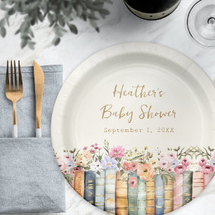 Assiettes En Carton Plaques de papier Baby shower de livres
