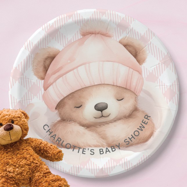 Assiettes En Carton Plaques de papier Baby shower de l'ours (Créateur téléchargé)