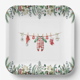 Assiettes En Carton Plaques de papier Baby shower d'hiver