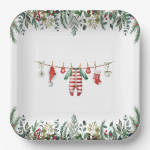 Assiettes En Carton Plaques de papier Baby shower d'hiver