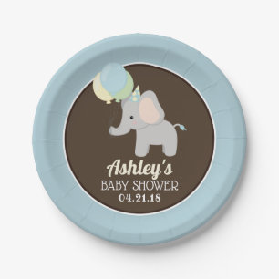 Assiettes En Carton Plaques de papier Baby shower éléphant personnalis