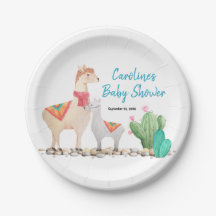 plaques de papier baby shower lama