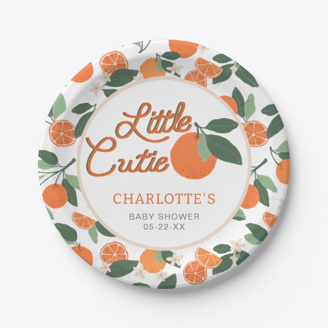 Assiettes En Carton Plaques de papier Baby shower Little Cutie - Cleme (Devant)