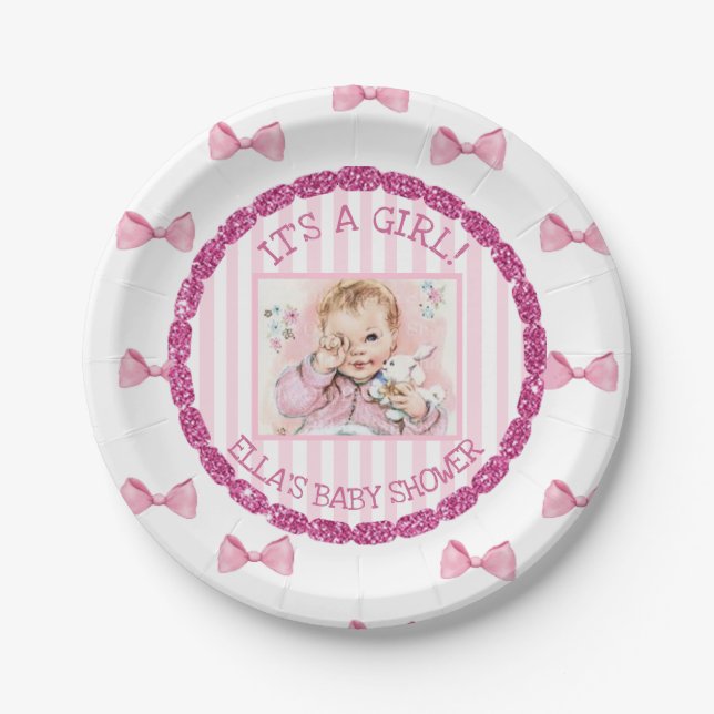 Assiettes En Carton Plaques de papier Baby shower personnalisées Porte (Devant)