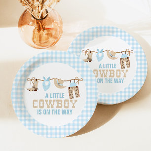 Assiettes En Carton Plaques de papier Baby shower Rodeo Western Cowboy