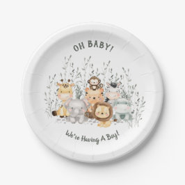 Assiettes En Carton Plaques de papier Baby shower Safari Animaux