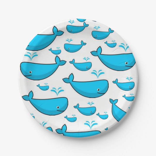 Assiettes En Carton Plaques de papier Baleines (Devant)