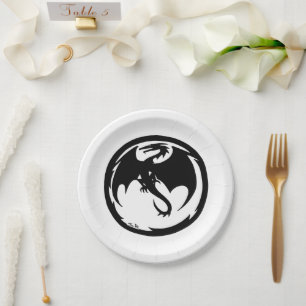 Assiettes En Carton Plaques de papier blanc Black Dragon