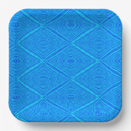 Assiettes En Carton Plaques de papier bleu à motifs